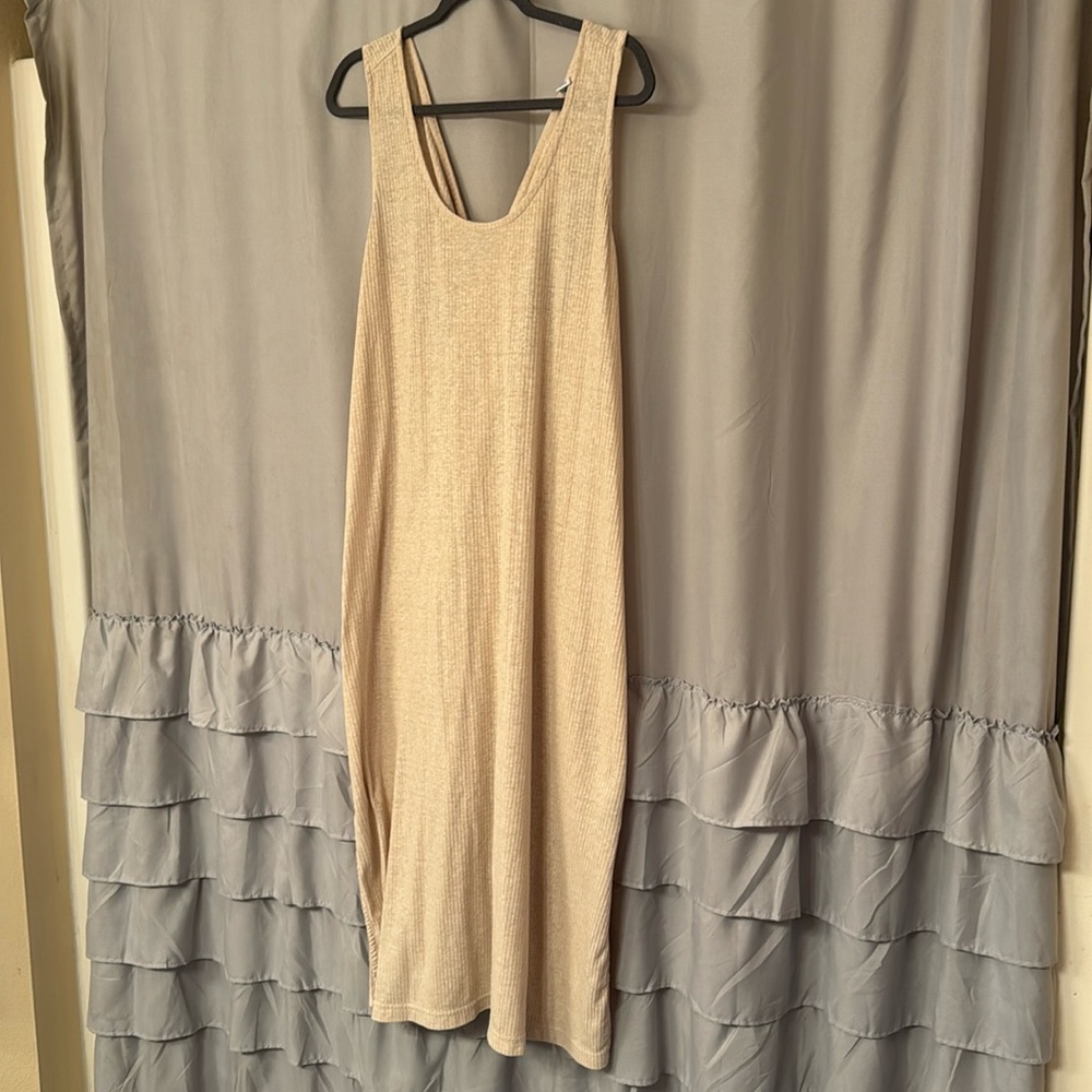 Soft Linen Blend cross back dress